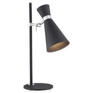 Lampa biurkowa stołowa designerska industrialna stalowa minimalistyczna stal lakierowana czarna elementy chrom LUKKA 3894 Argon