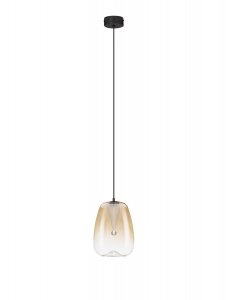 Nowoczesna lampa wisząca LED owalna złoty szklany klosz uniwersalna klasyczna minimalistyczna JAREVIA LE45125 Luces Exclusivas