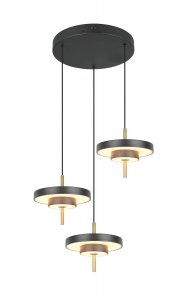 Lampa wisząca LED potrójna okrągłe klosze designerska nowoczesna ściemnialna KEATON 340230380 Trio