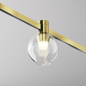 Ścieżka świetlna lampa szynowa LED aluminium mosiądz przezroczysty klosz Bubble MAYTONI TR148-1-3W2.7K-BS-DE modułowy system magnetyczny FLARITY