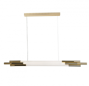 Lampa wisząca złota podłużna 130cm z dekoracyjnych rurek szklana designerska nowoczesna ORG Horizontal ORG P H 1300 DCW Editions 