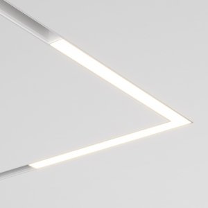 Biała oprawa liniowa narożnikowa ze zmienną barwą ściemnialna LED do systemu szynowego magnetycznego dwufazowego Azzardo ALFA SAGA TRACK MAGNETIC 2LINE CORNER A 24W CCT SWITCH DIMM WH AZ6506