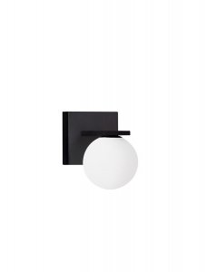 Minimalistyczny kinkiet ścienny zewnętrzny klasyczny LED aluminiowy czarny na wysięgniku szklana kula IP65 CELANTO LE75143 Luces Exclusivas