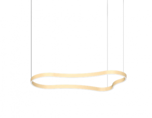 Designerska złota lampa wisząca LED falista okrągła nowoczesna dekoracyjna WAVES-2 SP 345253 Ideal Lux 