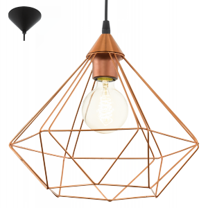 Miedziana Lampa Wisząca Vintage EGLO TARBES COPPER 94194 Druciana Lampa Industrialna