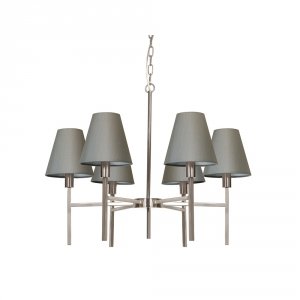Żyrandol Lucerne - 6 źródeł światła szary abażur elegancki minimalistyczny uniwersalny LUCERNE-6LT ELSTEAD LIGHTING
