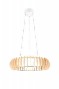 Nowoczesna Dekoracyjna Lampa Wisząca LED Naturalne Drewno MONTE R32171930 RL
