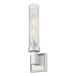 Kinkiet niklowana tubka z ryflowanego szkła minimalistyczny klasyczny dekoracyjny QUINCY W01859NS Cosmo Light
