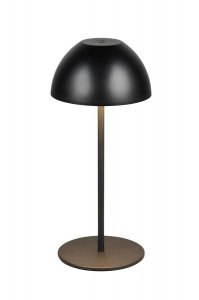 Lampka stołowa nocna LED czarna półokrągła designerska nowoczesna ściemnialna do pokoju dziecięcego ORTIZ IP44 R55601132 Rl