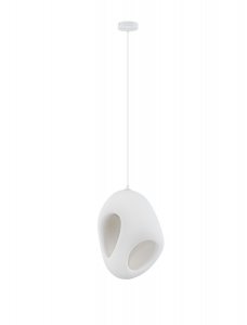 Nowoczesna biała lampa wisząca owalny klosz minimalistyczna uniwersalna skandynawska LONTIZA LE45332 Luces Exclusivas