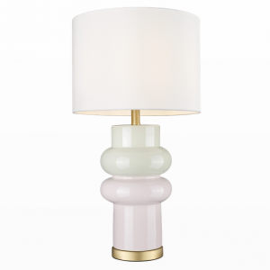 Ceramiczna sypialniana lampa stołowa nocna ASCOT T01729BR-WH Cosmo Light 