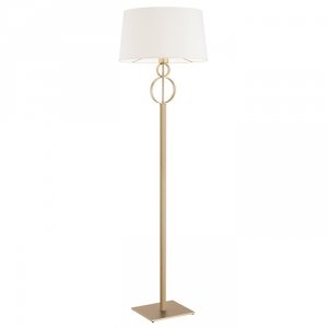 Designerska Złota Lampa Stojąca Podłogowa Abażurowa PERSEO 8374 ARGON