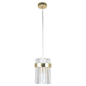 Kryształowa elegancka lampa wisząca w stylu glamour kolor złoty VETRO LP-2910/1P GD Light Prestige