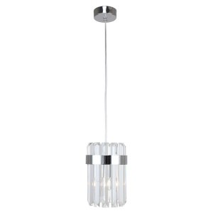 Kryształowa elegancka lampa wisząca w stylu glamour kolor chrom VETRO LP-2910/1P CH Light Prestige