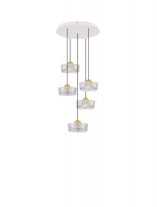 Biało Złota Nowoczesna Lampa Wisząca LED ESPINAR LE44731 Luces Exclusivas