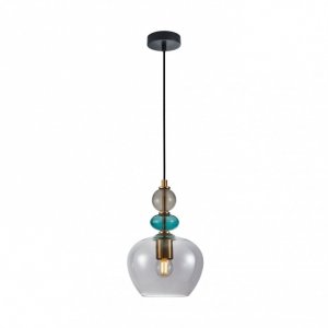 Designerska Lampa Wisząca Szklana Dymiony Klosz BUSCO PND-30263-1A-BRO-SG ITALUX