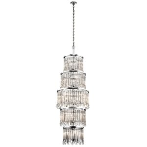  Kryształowy Żyrandol / Lampa wisząca Piper Kichler KL-PIPER-18P-PC 18 źródeł światła - Polerowany chrom Szklana Salonowa, Jadalniana nad antresole