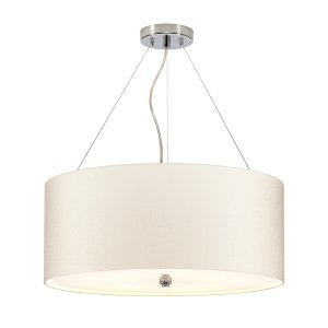Lampa wisząca 56 cm Pearce 5 źródeł światła polerowany chrom jedwabny abażur minimalistyczna DL-PEARCE22-5LT-IV-PC ELSTEAD LIGHTING