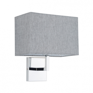 Kinkiet hotelowy do sypialni w kolorze chrom z szarym abażurem HOTEL MOOD 11787 Nowodvorski Lighting