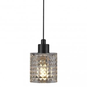 Lampa Wisząca NORDLUX HOLLYWOOD 46483000 Czarna Szklana Przeźroczysty Klosz