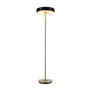 Czarna lampa podłogowa stojąca okrągła szklana minimalistyczna klasyczna nowoczesna uniwersalna ARTDECO MF8872 black Step Into Design