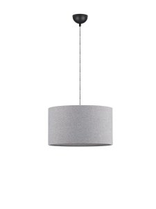 Lampa wisząca szara lniany abażur okrągły uniwersalna minimalistyczna dekoracyjna Luces Exclusivas