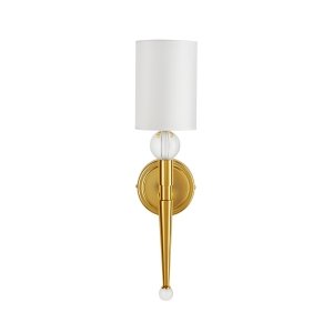 Lampa ścienna kinkiet metalowy złoty elegancki klasyczny minimalistyczny biały klosz DAMA ST-8421 AGB-CE GOLD Step Into Design