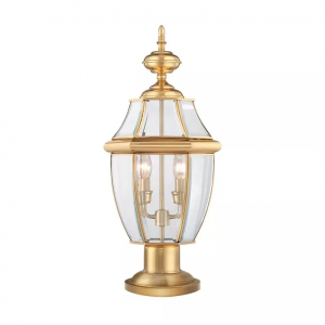 Zewnętrzna lampa stojąca Newbury mosiężna latarnia ogrodowa Elstead Lighting QZ-NEWBURY3-L-PB