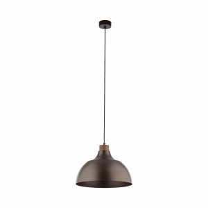 Minimalistyczna lampa wisząca w stylu rustykalnym brązowa z elementem drewnianym CAP BROWN 6926 TK-Lighting 
