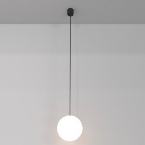 Minimalistyczna elegancka lampa wisząca LED kula czarno-biała regulacja wysokości LUNA MAYTONI P039PL-5W4K-20INS-B