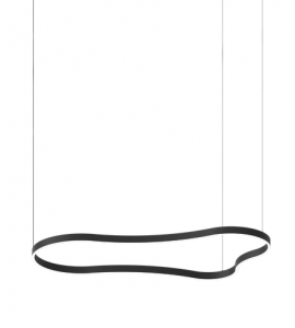 Designerska czarna lampa wisząca LED falista okrągła nowoczesna dekoracyjna WAVES-3 SP 345277 Ideal Lux 