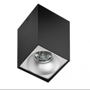 Nowoczesna lampa sufitowa plafon tuba czarna + aluminium HUGO AZ0826 + AZ08529 Azzardo