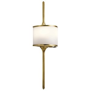 Minimalistyczny Elegancki kinkiet Mona Kichler KL-MONA-S-NBR Naturalny mosiądz
