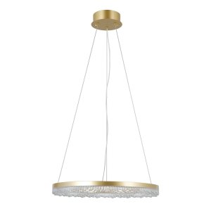 Lampa wisząca okrąg z kryształkami 50cm LED czarna dekoracyjna w nowoczesnym stylu wybór barwy światła Barlo PND-34526-M-GD Italux