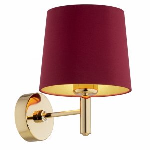 Aksamitny czerwony abażur kinkiet w czerwieni lampa ścienna lampka nocna kwintesencja elegancji i stylu PONTE PLUS 8311 Argon