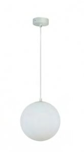 Biała lampa wisząca szklany opalowy klosz kula 18cm BUBBLES 1 AZ5953 + AZ6733 Azzardo 