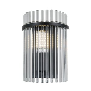 Kinkiet ścienny Italux Merto WL-40930-1A-BK Czarny szklany salonowy sypialniany