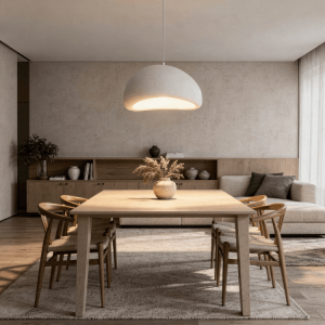 Nowoczesna biała lampa wisząca półokrągły klosz minimalistyczna uniwersalna skandynawska NUBE LP-0030/1P 50cm WH Light Prestige 