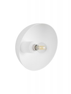 Kinkiet metalowy biały okrągły minimalistyczny industrialny nowoczesny możliwość ściemniania Luces Exclusivas