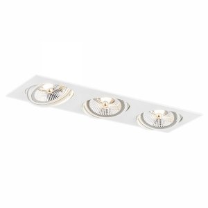Nowoczesna minimalistyczna lampa sufitowa wpuszczana oczko oprawa podtynkowa potrójna biały OLIMP PLUS 6115 Argon