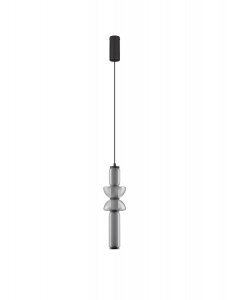 Minimalistyczna lampa wisząca LED szklana tuba szara uniwersalna klasyczna możliwość ściemniania GLORICA LE45191 Luces Exclusivas