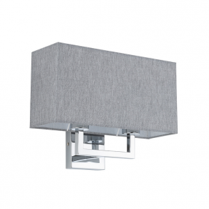 Kinkiet hotelowy do sypialni w kolorze chrom z szarym abażurem HOTEL MOOD 11792 Nowodvorski Lighting