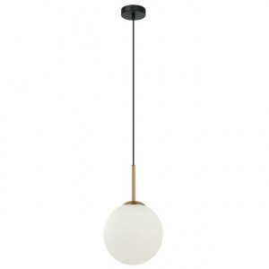 Lampa Wisząca Brąz Antyczny Biała Kula DEORE PND-5578-1S-BRO-BK ITALUX