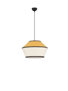 Lampa wisząca żółta abażur z weluru i papieru owalny nowoczesna japandi dekoracyjna do salonu sypialni Luces Exclusivas