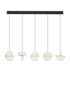 Lampa wisząca wielopunktowa biała LED marmurowe szklane okrągłe klosze 16cm designerska nowoczesna ściemnialna do salonu i sypialni Luces Exclusivas 