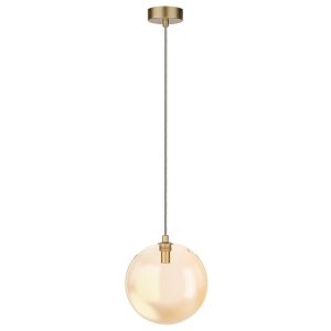 Złota molekularna lampa wisząca bursztynowy szklany klosz 18cm BUBBLES 1 AMBER AZ5954 + AZ6453 Azzardo 