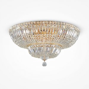 Lampa Sufitowa Żyrandol Glamour Kryształowy Złoto Okrągły Basfor MAYTONI DIA100-CL-16-G