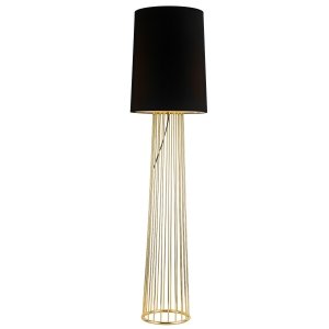 Czarna lampka podłogowa stojąca tkaninowy abażur designerska podstawa minimalistyczna klasyczna nowoczesna FILO MF1236 Step Into Design