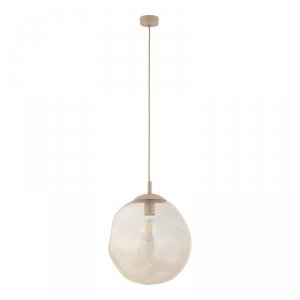 Beżowa lampa wisząca owalny szklany klosz designerska nowoczesna dekoracyjna salonowa LAVA L 11325 TK-LIGHTING