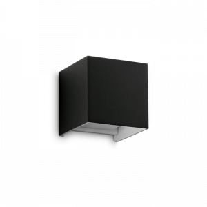 Kwadratowy Czarny Kinkiet Ścienny Ogrodowy LED ATOM 313450 IDEAL LUX